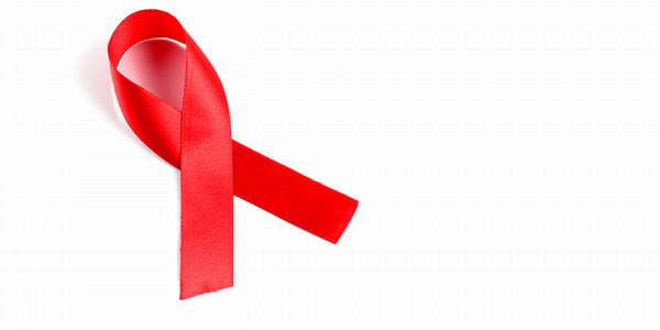Aids ribbon on white background